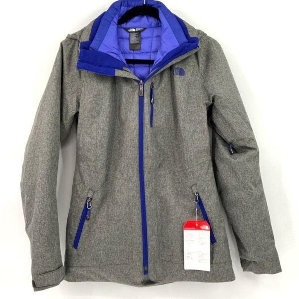 The North Face Gray Long Sleeve Full Zip Insulated Ski Jacket Size Small